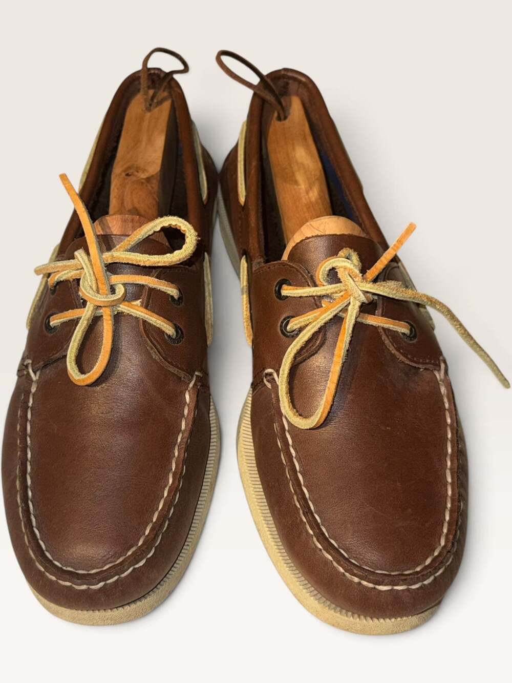Sperry Authentic Original 2-Eye Brown Leather Boat Shoes Sz 10.5W